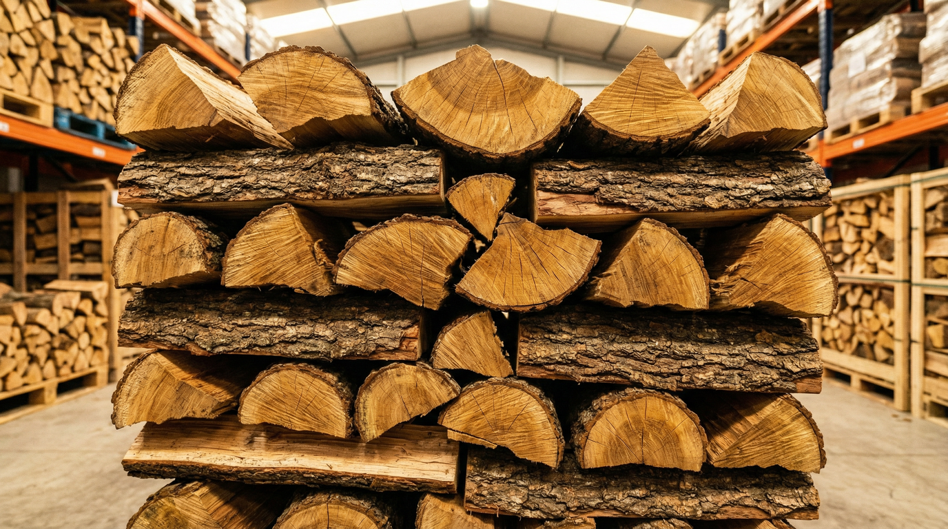 Leña de encina premium en Murcia - textura y corte