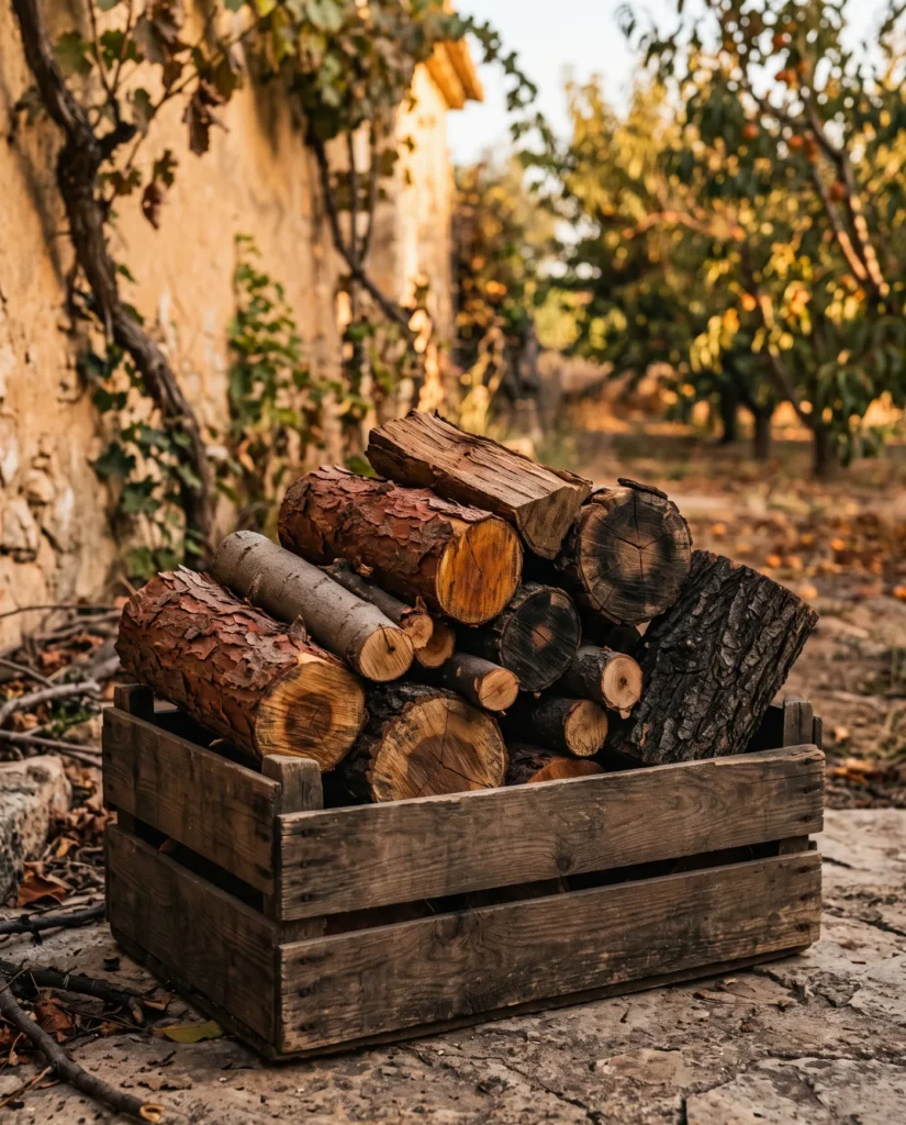 Leña de frutal y cítrico en Murcia, con naranjo y limonero